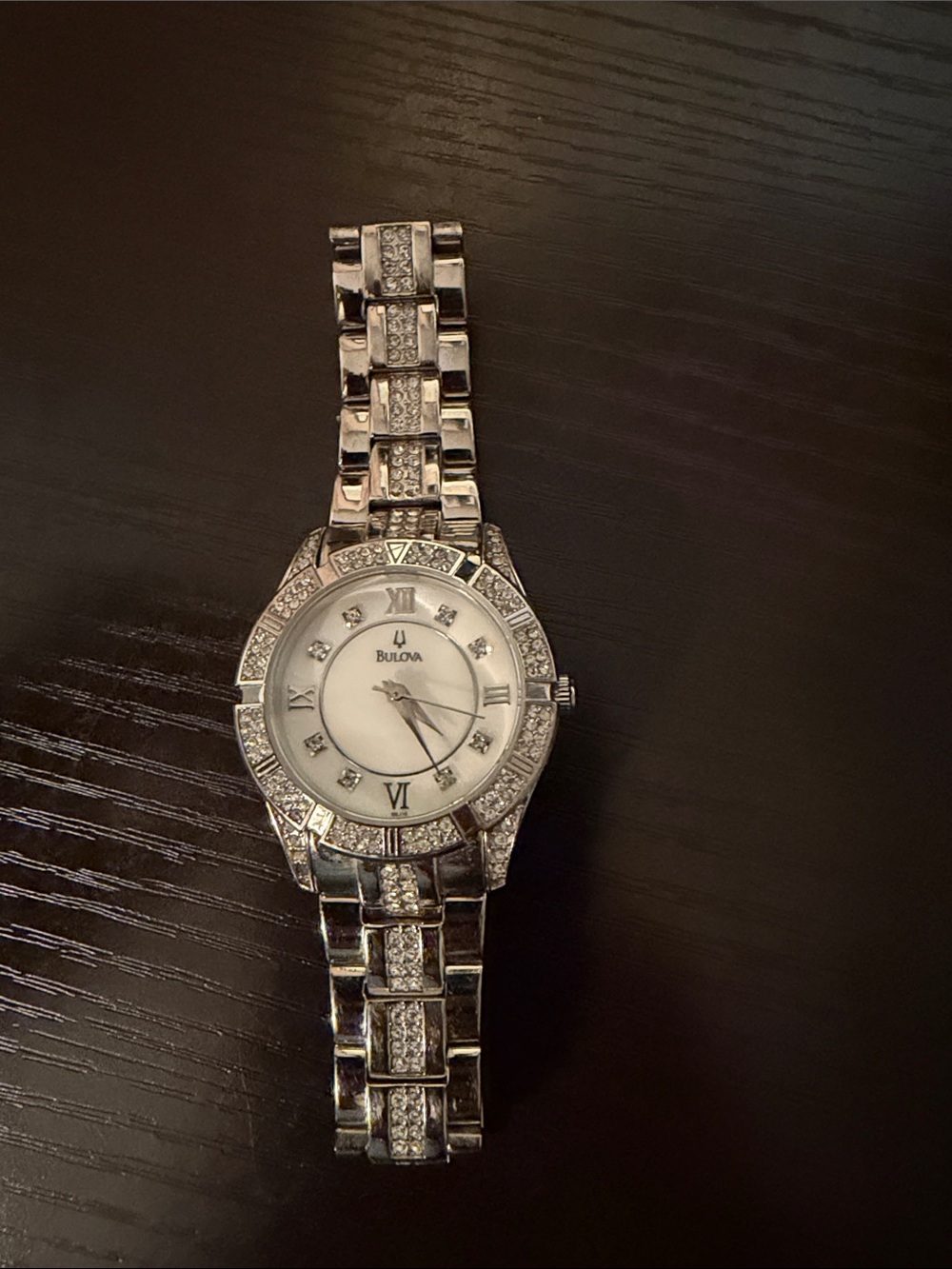 Bulova Women's Silver Crystal Accent Stainless Steel Watch - Silver